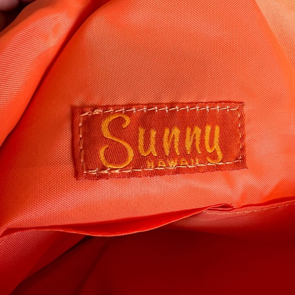 SUNNY HAWAII Beach Pool Tote & Matching Small Purse Hawaiian Orange Floral Print - Picture 16 of 17